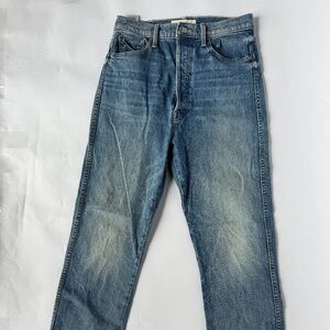 Mother Superior Tippy Top Frisky Flood in Crashing Straight Jeans 30